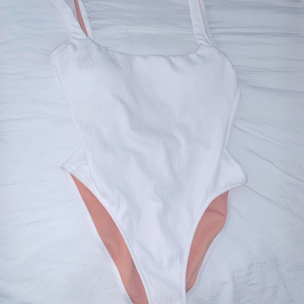 Brand new J Crew White Ribbed Bathing Suit